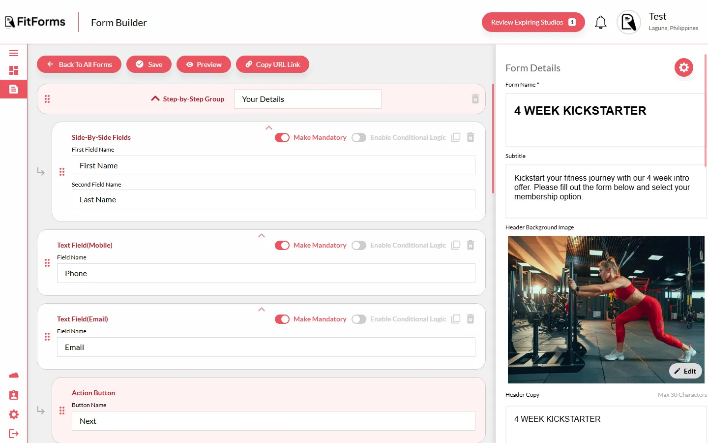 v1 membership built as a form